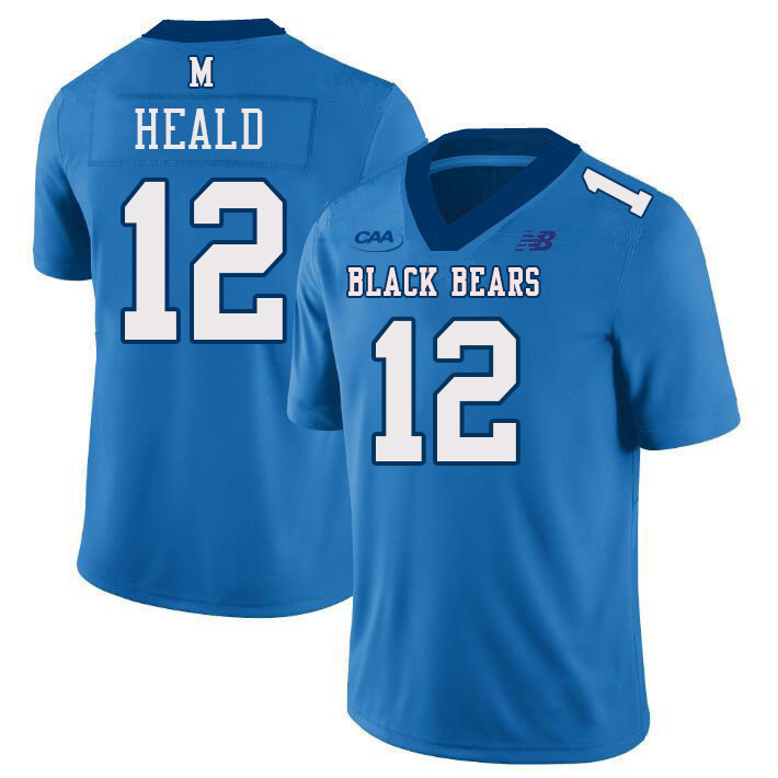 Men #12 Braeden Heald Maine Black Bears College Football Jerseys Stitched Sale-Light Blue